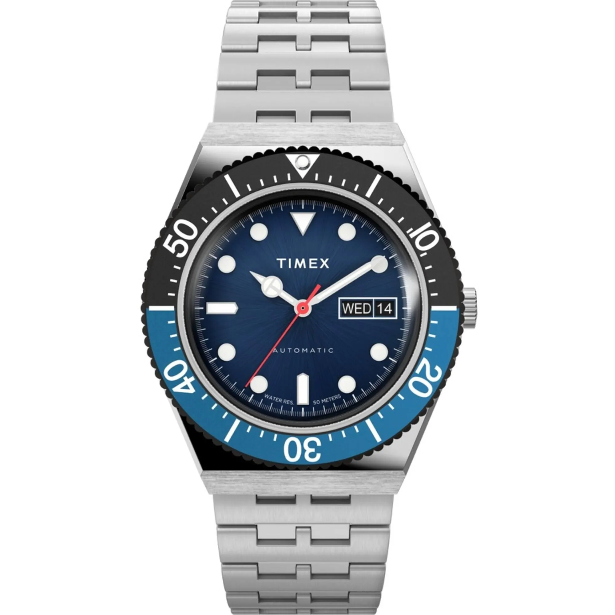 Timex Men's Watch - M79 Blue Dial Automatic Stainless Steel Bracelet | TW2V25100VQ Timex Watches