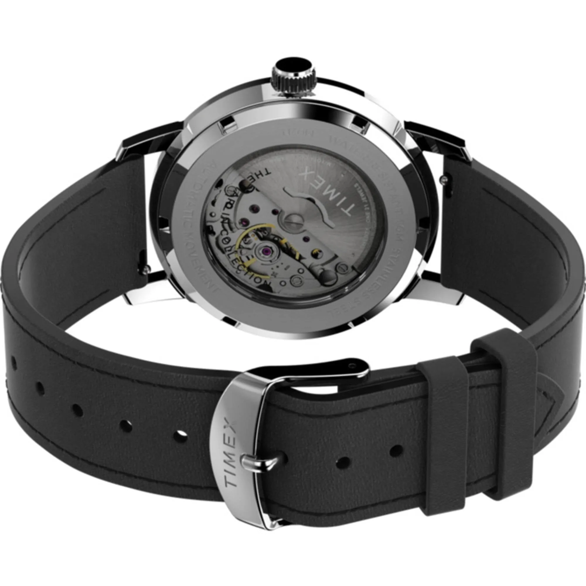 Timex Men's Watch - Marlin Automatic Green Dial Black Leather Strap | TW2V44600ZV Timex Watches