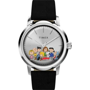 Timex Men's Watch - Marlin Automatic Silver Dial Black Leather Strap | TW2W19000ZV Timex Watches