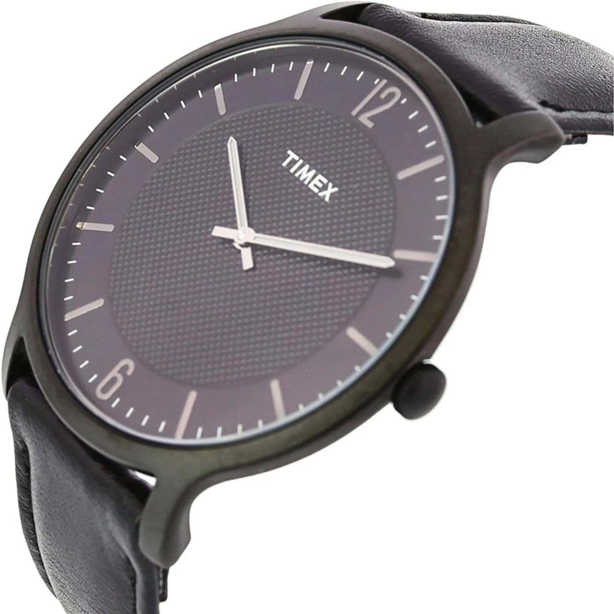 Timex Men's Watch - Metropolitan Quartz Black Dial Leather Strap | TW2R50100 Timex Watches