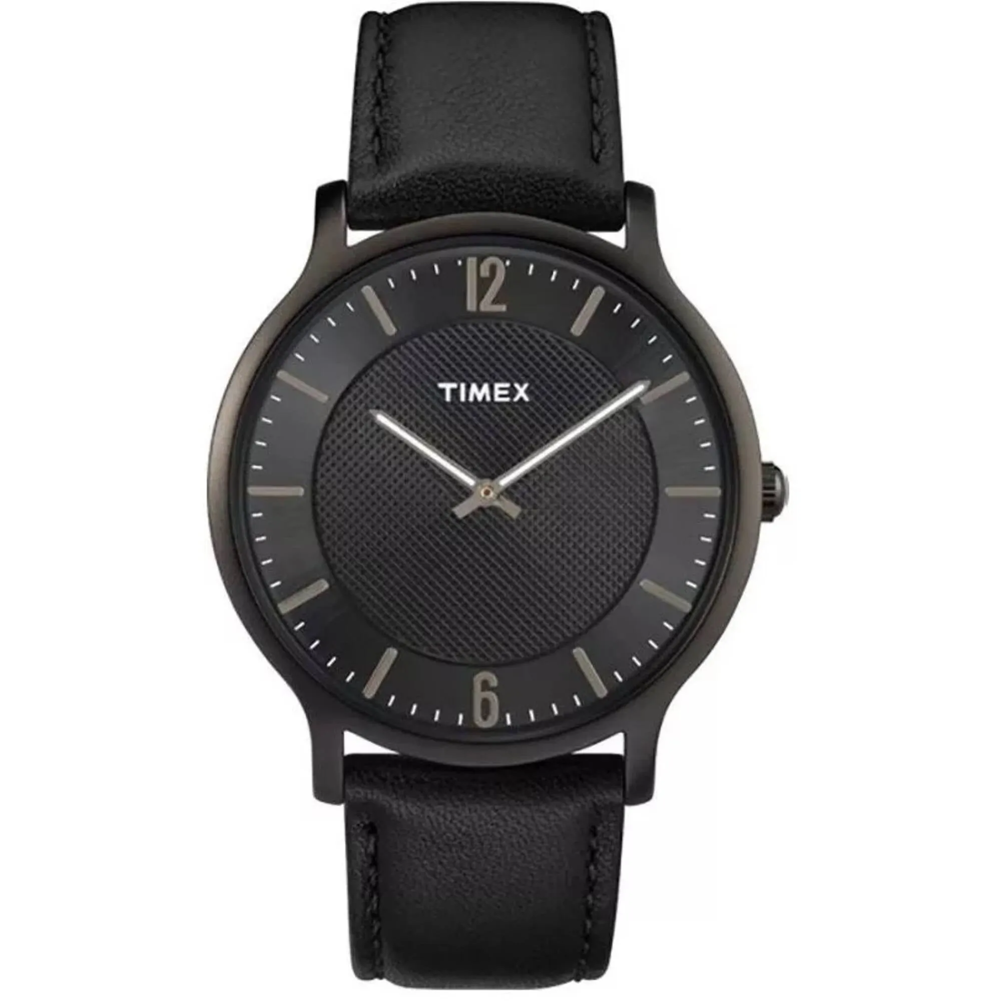 Timex Men's Watch - Metropolitan Quartz Black Dial Leather Strap | TW2R50100 Timex Watches