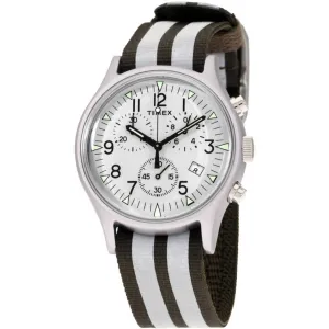 Timex Men's Watch - MK1 Chronograph Quartz Green and White Nylon Strap | TW2R81300 Timex Watches