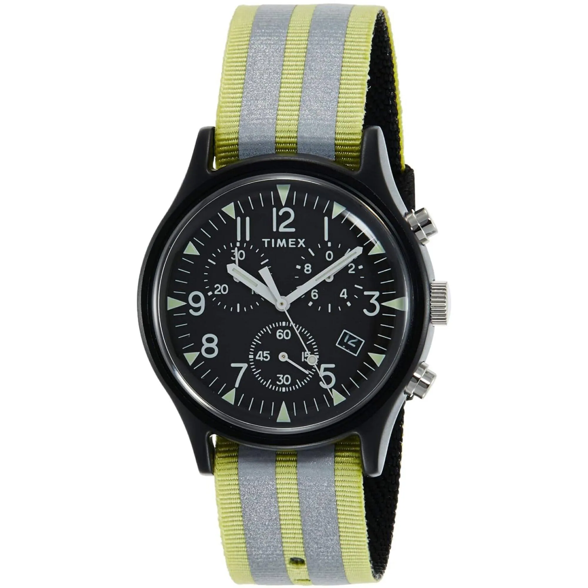 Timex Men's Watch - MK1 Quartz Chrono Black Dial Green and Grey Strap | TW2R81400 Timex Watches