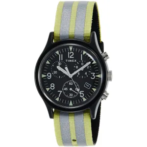 Timex Men's Watch - MK1 Quartz Chrono Black Dial Green and Grey Strap | TW2R81400 Timex Watches