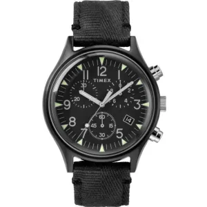 Timex Men's Watch - MK1 Quartz Chronograph Black Dial Fabric Strap | TW2R68700VQ Timex Watches