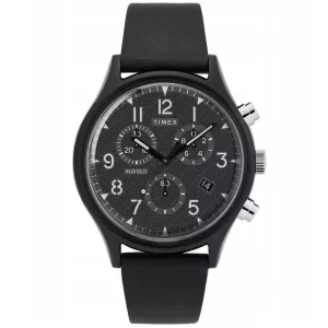 Timex Men's Watch - MK1 Quartz Chronograph Black Dial Leather Strap Date | TW2T29500 Timex Watches