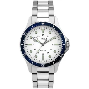 Timex Men's Watch - Navi XL Quartz White Dial Stainless Steel Bracelet | TW2U10900 Timex Watches