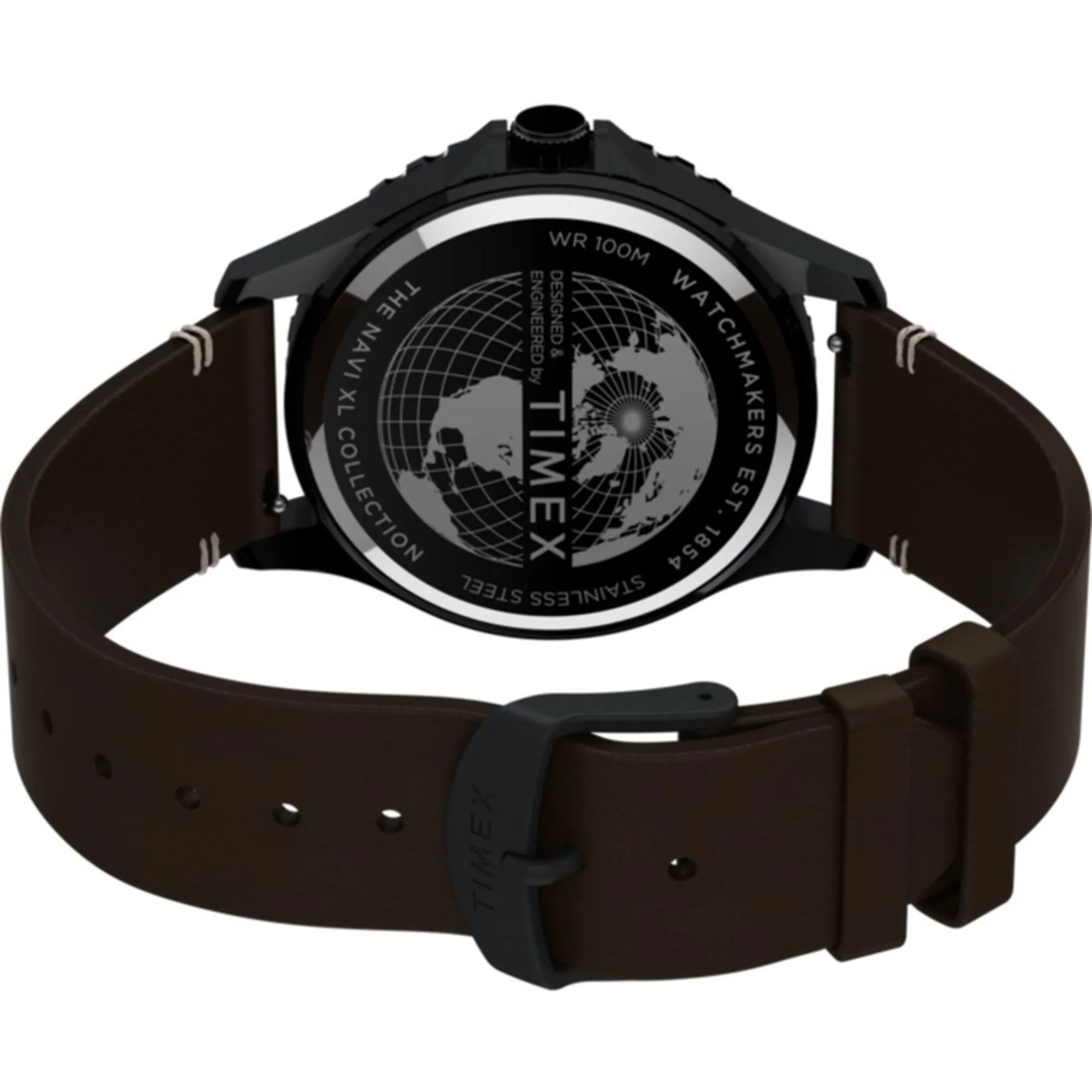 Timex Men's Watch - Navi XL Rotating Bezel Black Dial Leather Strap | TW2V45400VQ Timex Watches