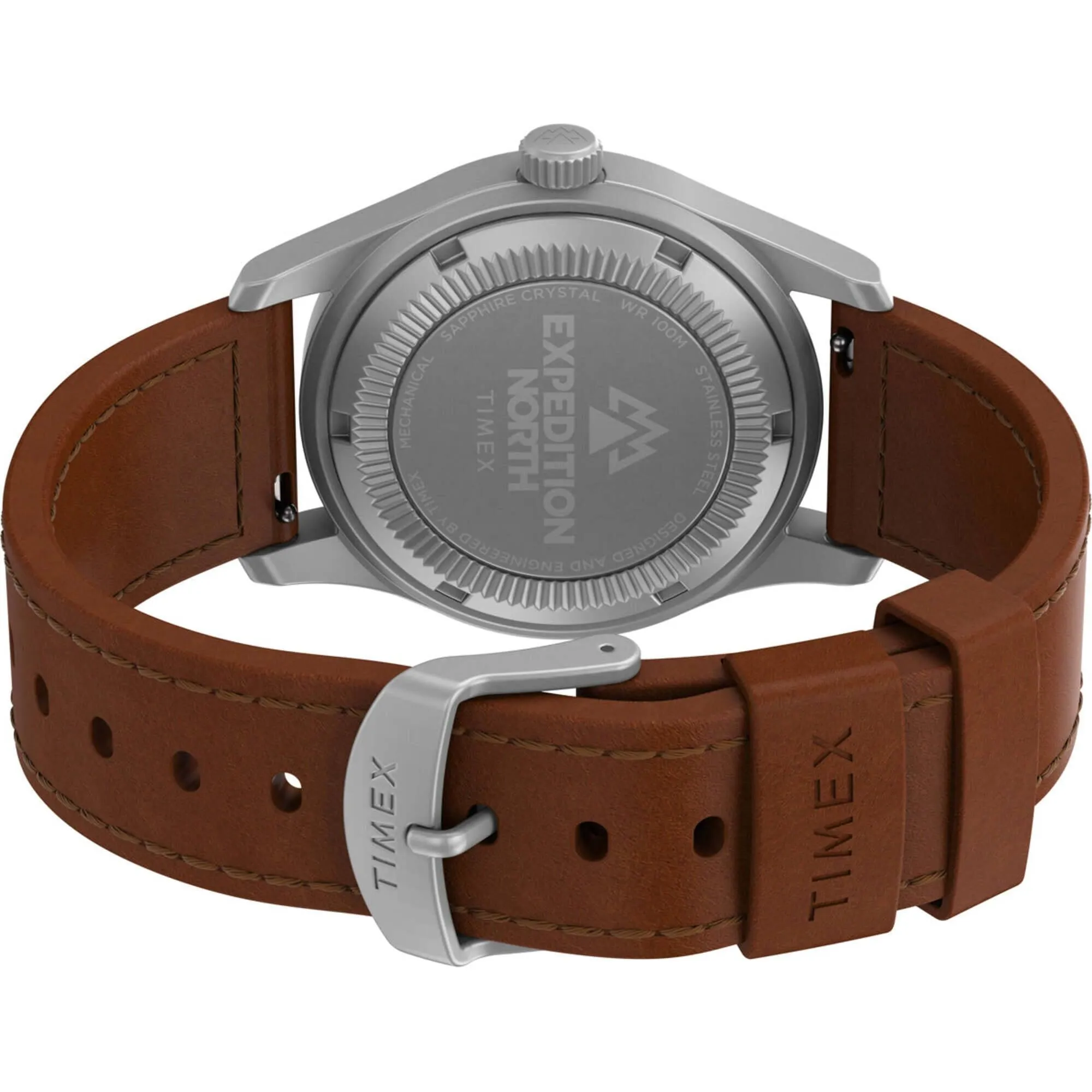 Timex Men's Watch - North Field Post Mechanical Blue Dial Brown Strap | TW2V00700JR Timex Watches