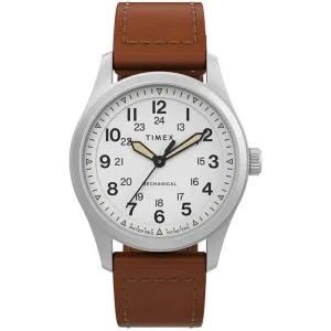 Timex Men's Watch - North Field Post Mechanical Brown Leather Strap | TW2V00600JR Timex Watches