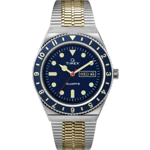 Timex Men's Watch - Q Diver Quartz Blue Dial Stainless Steel Bracelet | TW2V18400ZV Timex Watches