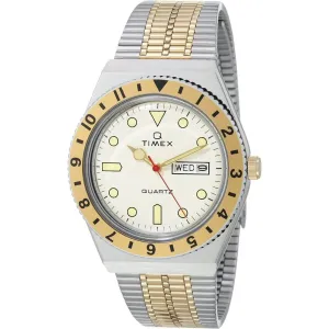 Timex Men's Watch - Q Diver Rotating Bezel Champagne Dial Steel Bracelet | TW2V18600ZV Timex Watches