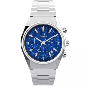 Timex Men's Watch - Q Timex Falcon Eye Blue Dial Silver Tone Bracelet | TW2W33700VQ Timex Watches