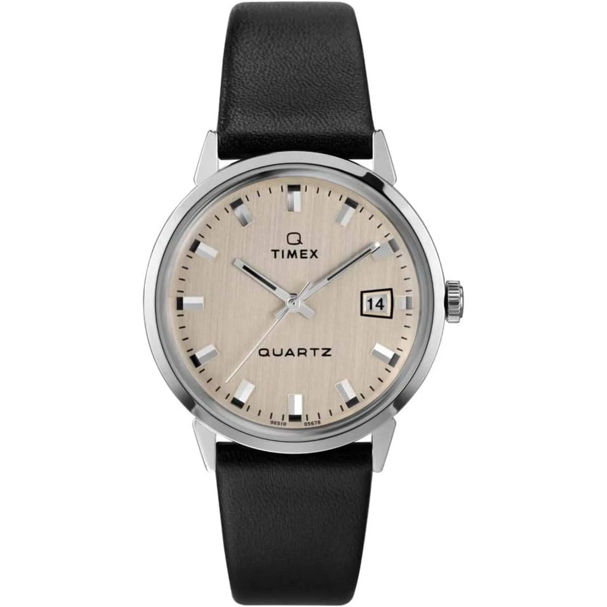 Timex Men's Watch - Q Timex Reissue Beige Dial Genuine Leather Strap | TW2U91200 Timex Watches