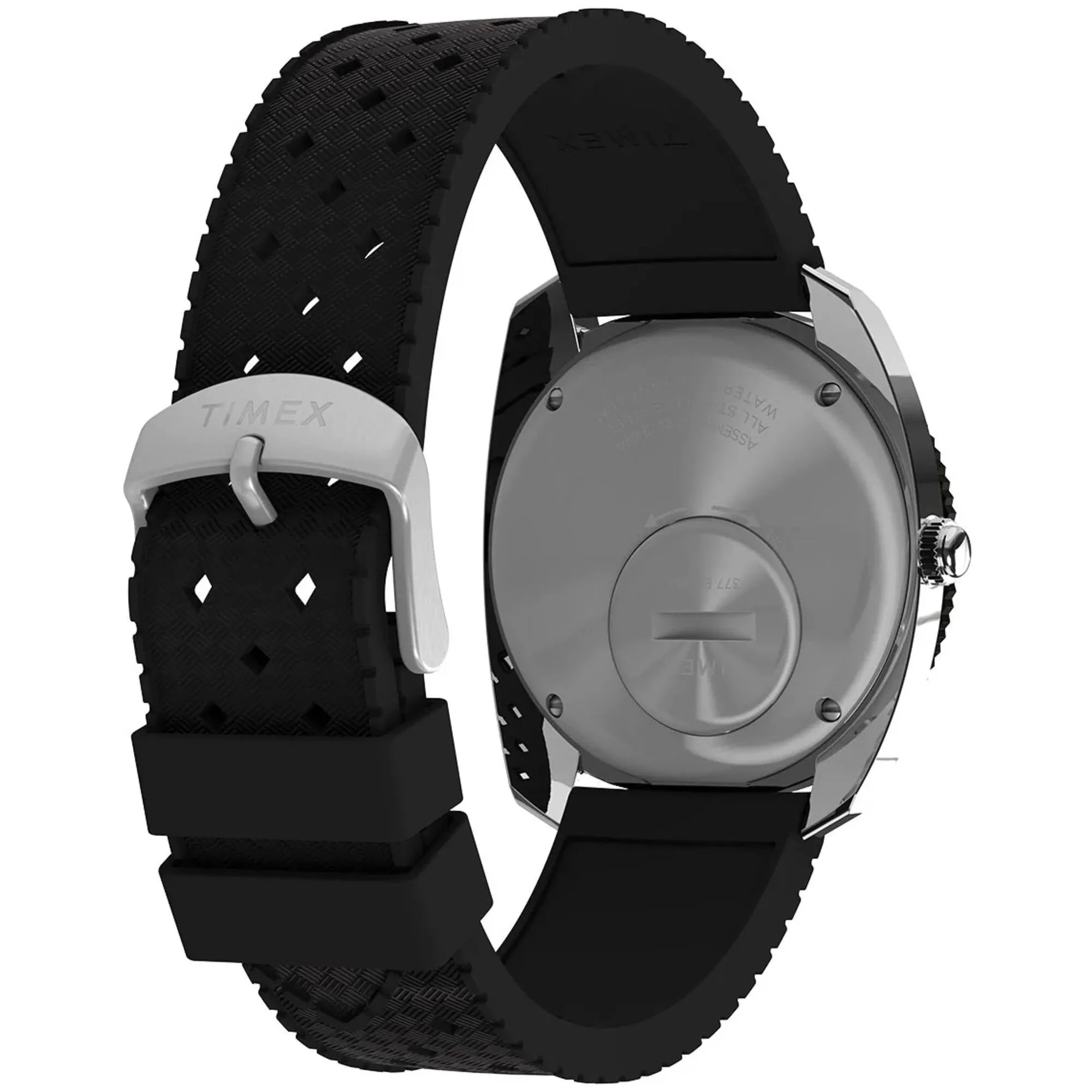Timex Men's Watch - Q Timex Reissue Black Dial Synthetic Rubber Strap | TW2W22400ZV Timex Watches