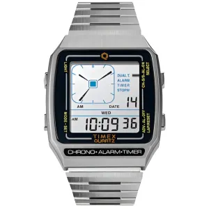 Timex Men's Watch - Q Timex Reissue White Dial Bracelet Digital LCA | TW2U72400ZV Timex Watches