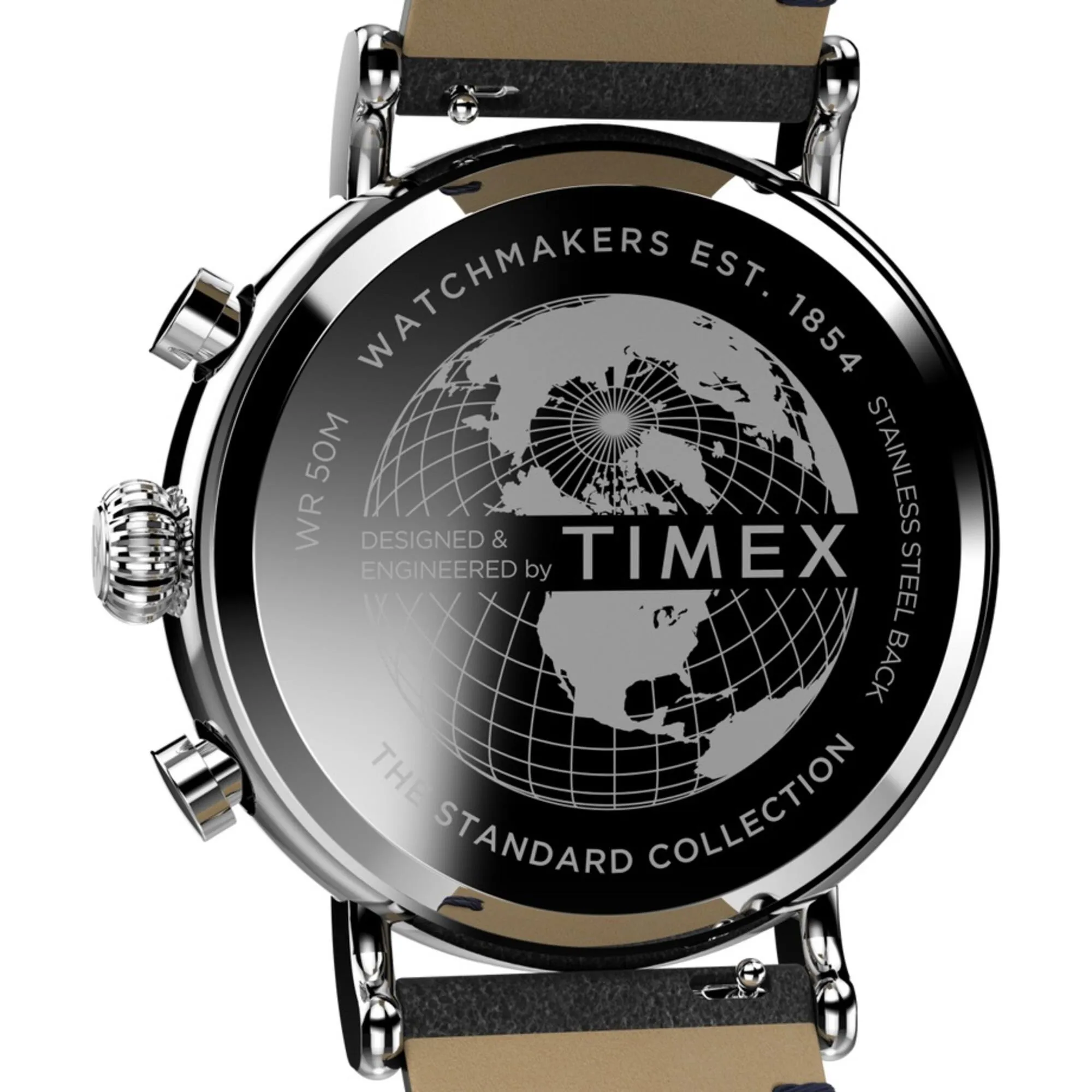 Timex Men's Watch - Standard Chronograph Navy Blue and White Dial Strap | TW2V71100VQ Timex Watches