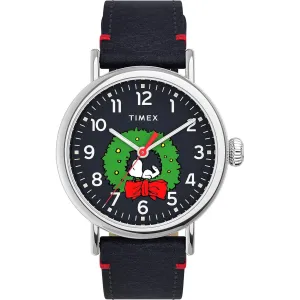 Timex Men's Watch - Standard Peanuts Snoopy Blue Leather Strap Quartz | TW2U86300VQ Timex Watches
