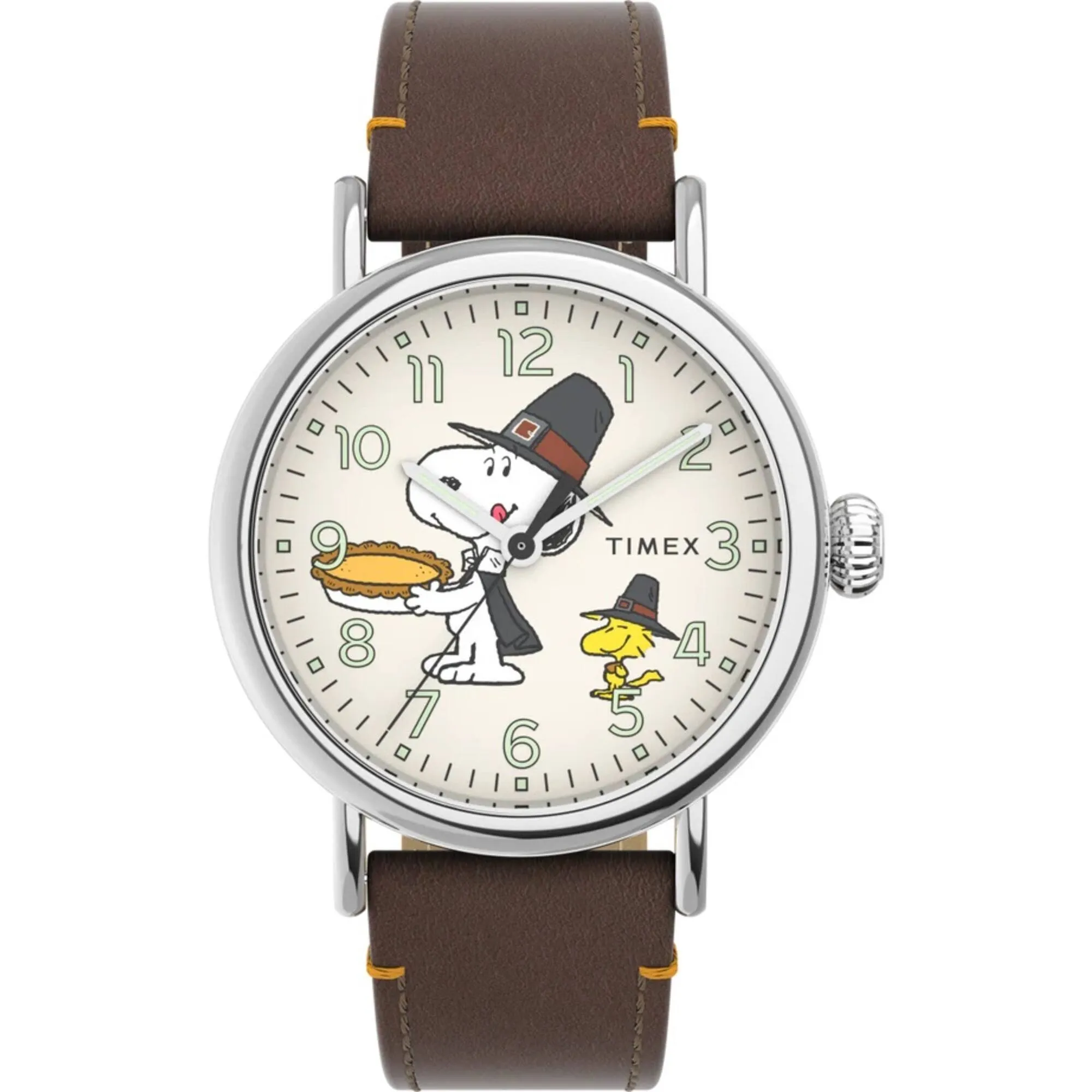 Timex Men's Watch - Standard Peanuts Tan Dial Leather Strap Quartz | TW2V60100VQ Timex Watches