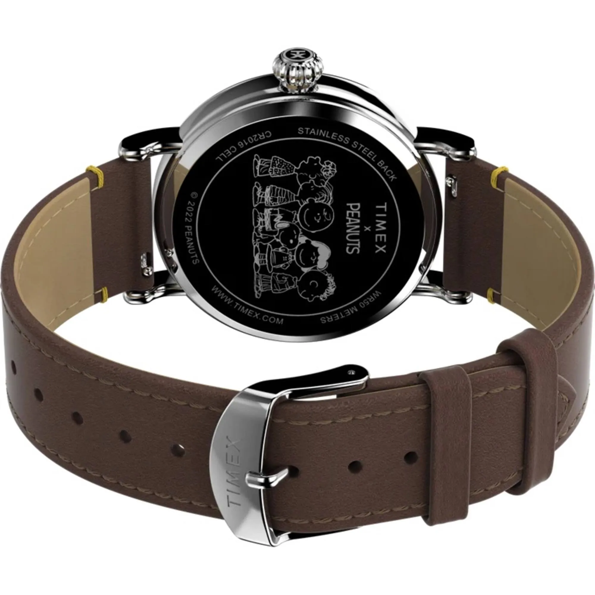 Timex Men's Watch - Standard Peanuts Tan Dial Leather Strap Quartz | TW2V60100VQ Timex Watches
