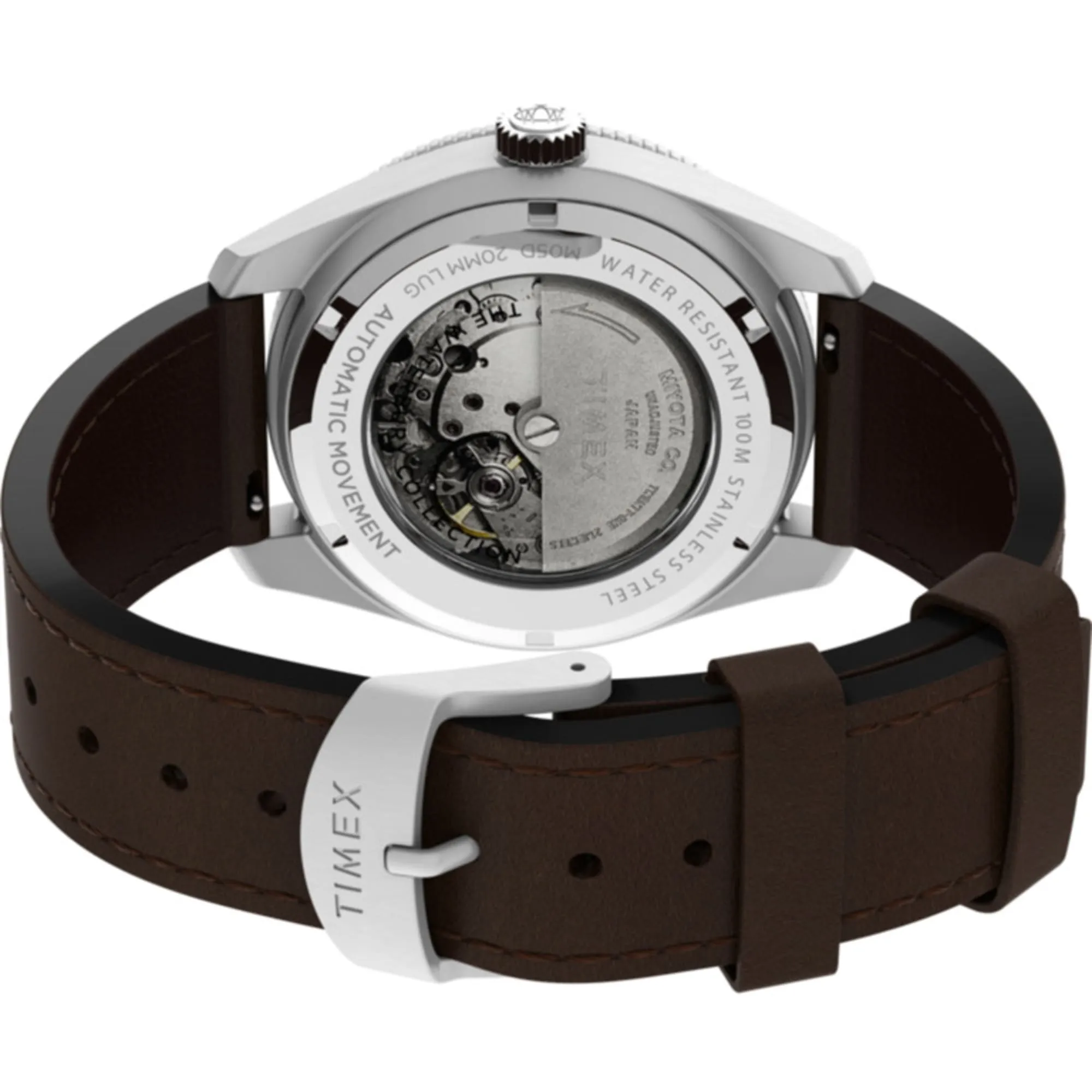 Timex Men's Watch - The Waterbury Automatic Black Dial Leather Strap TW2V24800 Timex Watches