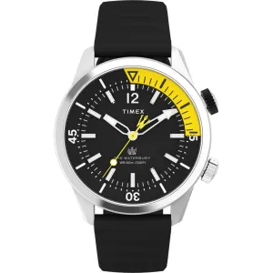Timex Men's Watch - The Waterbury Black and Yellow Dial Rubber Strap | TW2V73400 Timex Watches