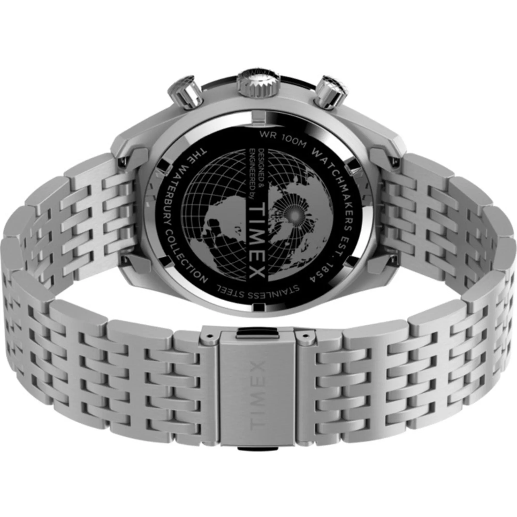 Timex Men's Watch - The Waterbury Chronograph Rotating Bezel Silver Dial | TW2V42400 Timex Watches