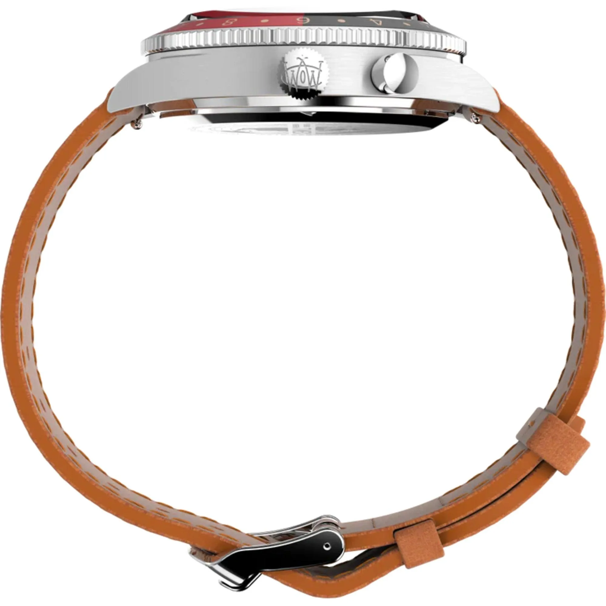 Timex Men's Watch - The Waterbury GMT Rotating Bezel Tan Leather Strap | TW2V74000 Timex Watches
