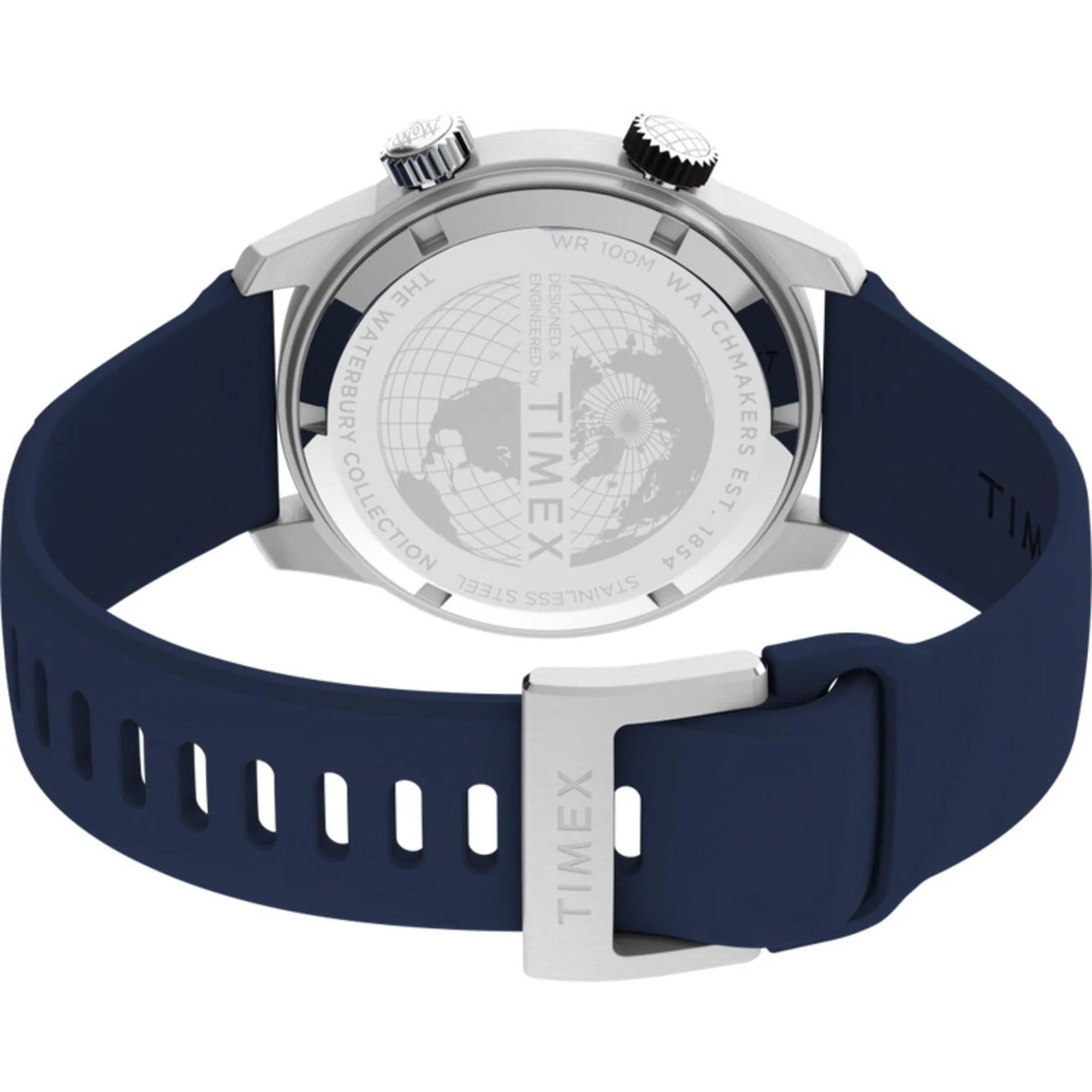 Timex Men's Watch - The Waterbury Quartz Black and Red Dial Rubber Strap | TW2V73500 Timex Watches