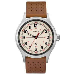 Timex Men's Watch - Todd Snyder Military Cream Dial Tan Leather Strap | TW2T82500JR Timex Watches
