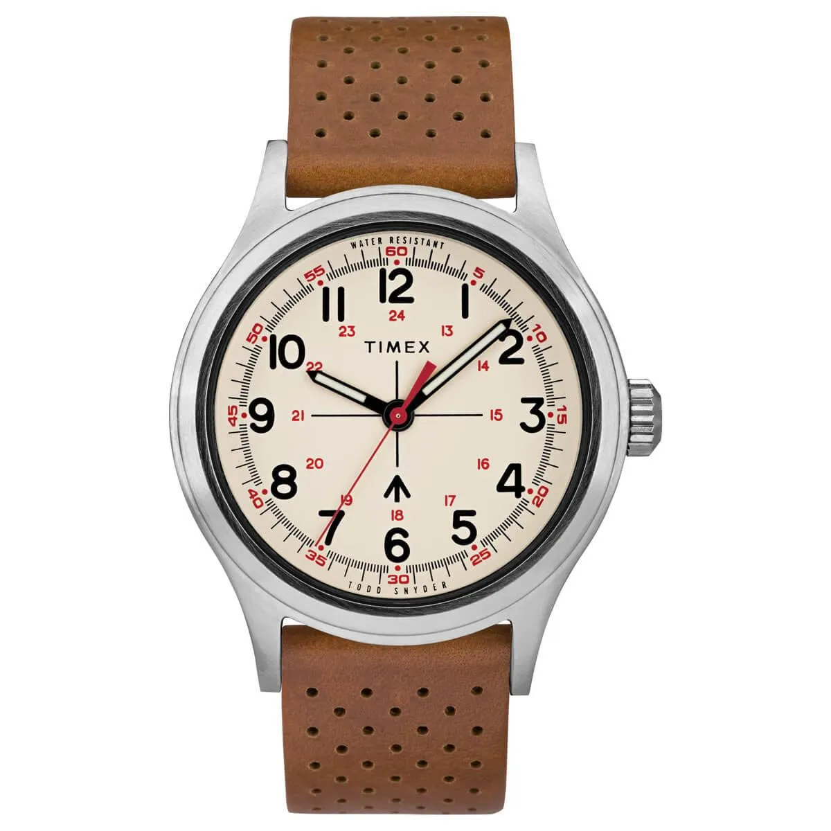 Timex Men's Watch - Todd Snyder Military Cream Dial Tan Leather Strap | TW2T82500JR Timex Watches