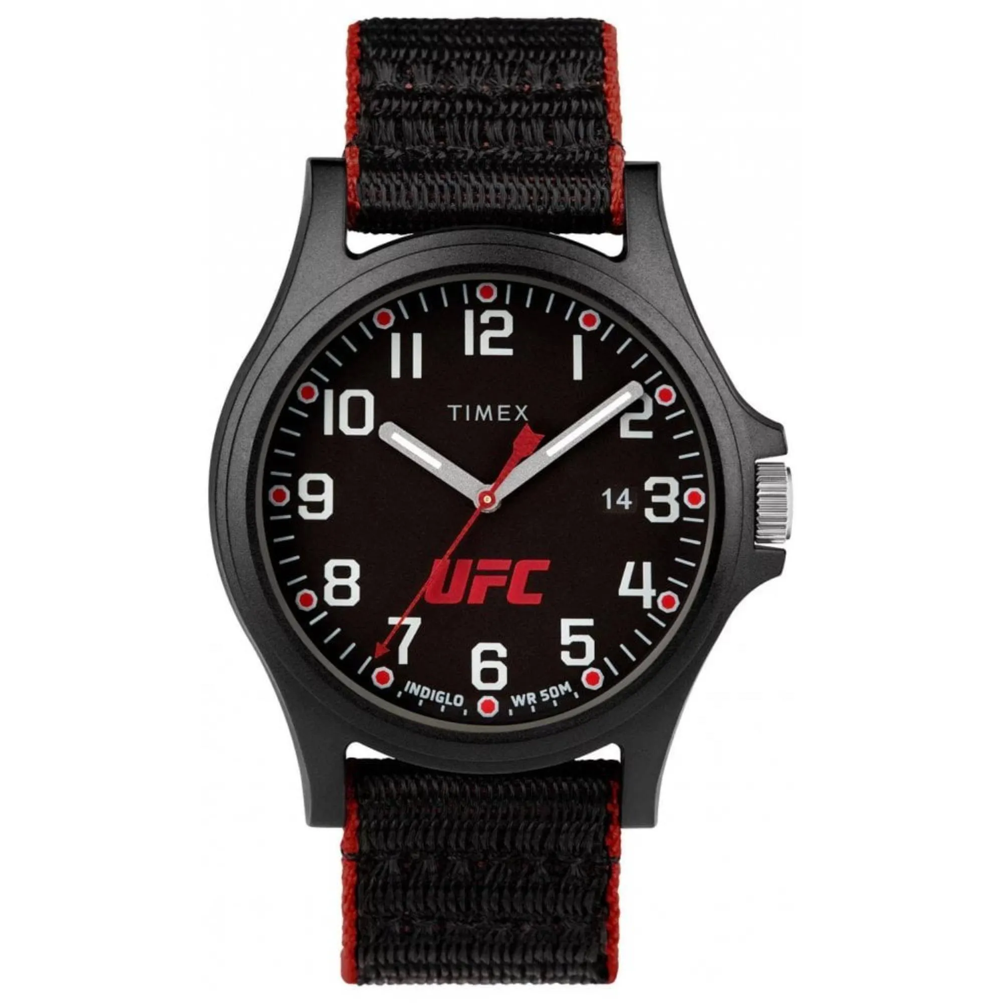 Timex Men's Watch - UFC Apex Black Dial Fabric Strap with Velcro Closure | TW2V55000 Timex Watches