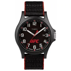 Timex Men's Watch - UFC Apex Black Dial Fabric Strap with Velcro Closure | TW2V55000 Timex Watches