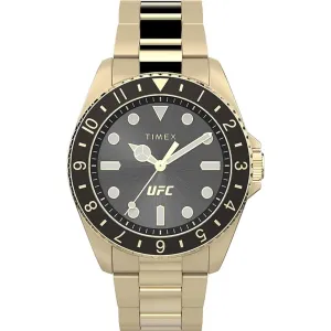 Timex Men's Watch - UFC Debut Quartz Black Dial Yellow Gold Bracelet | TW2V96100GP Timex Watches