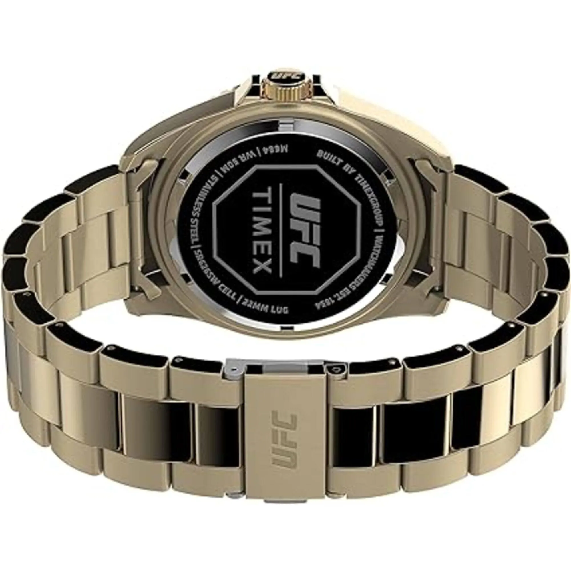 Timex Men's Watch - UFC Debut Quartz Black Dial Yellow Gold Bracelet | TW2V96100GP Timex Watches