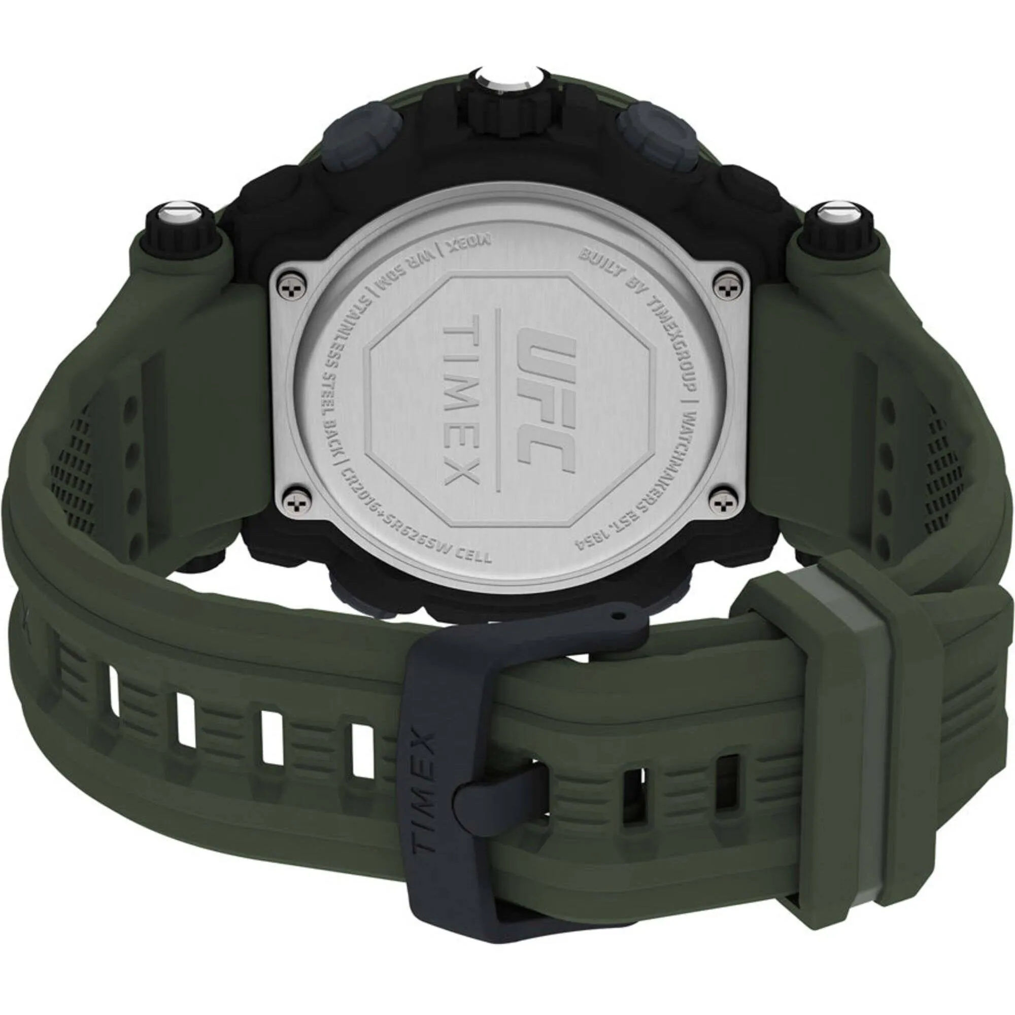 Timex Men's Watch - UFC Impact Analog-Digital Black Dial Green Strap | TW5M52900JT Timex Watches