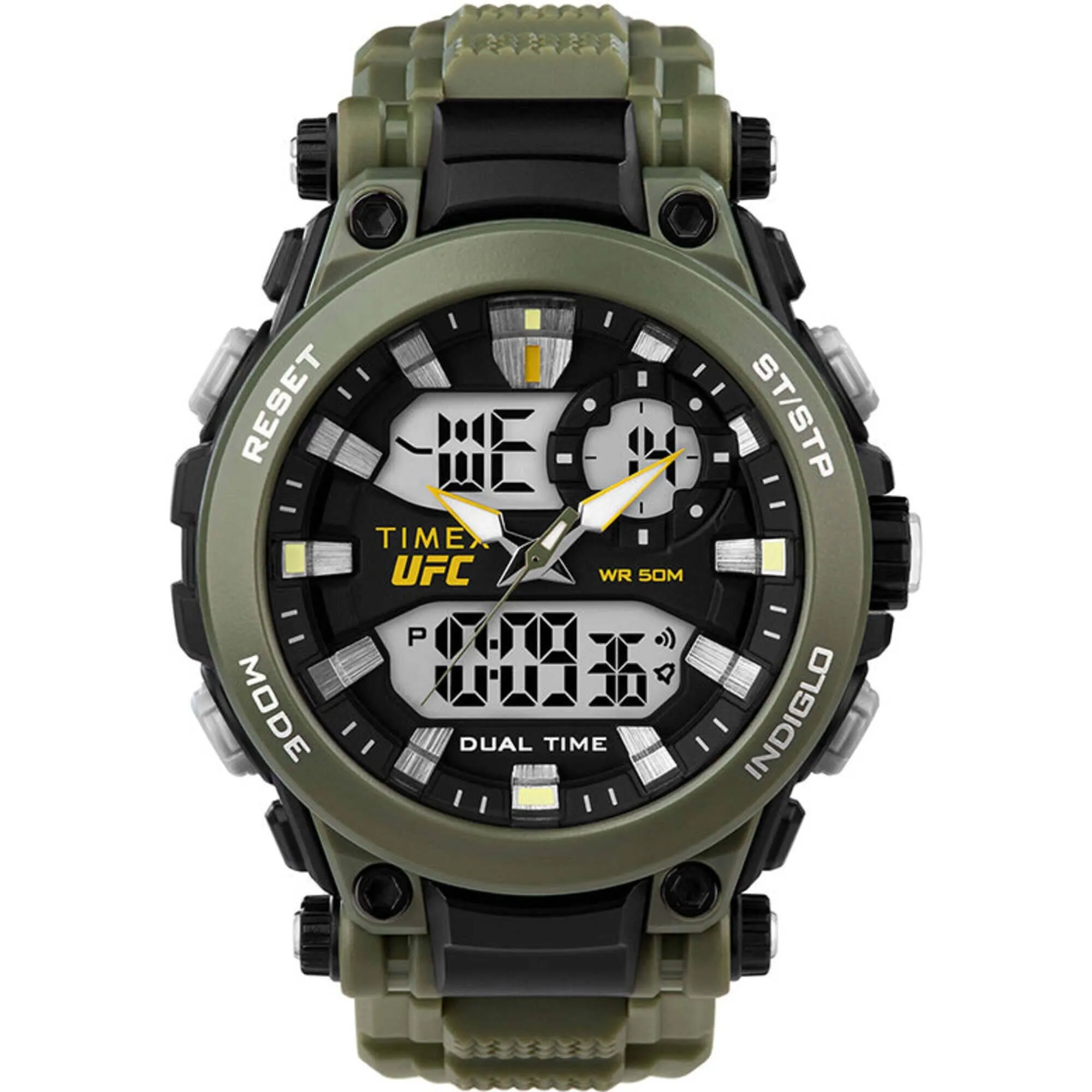 Timex Men's Watch - UFC Impact Analog-Digital Black Dial Green Strap | TW5M52900JT Timex Watches