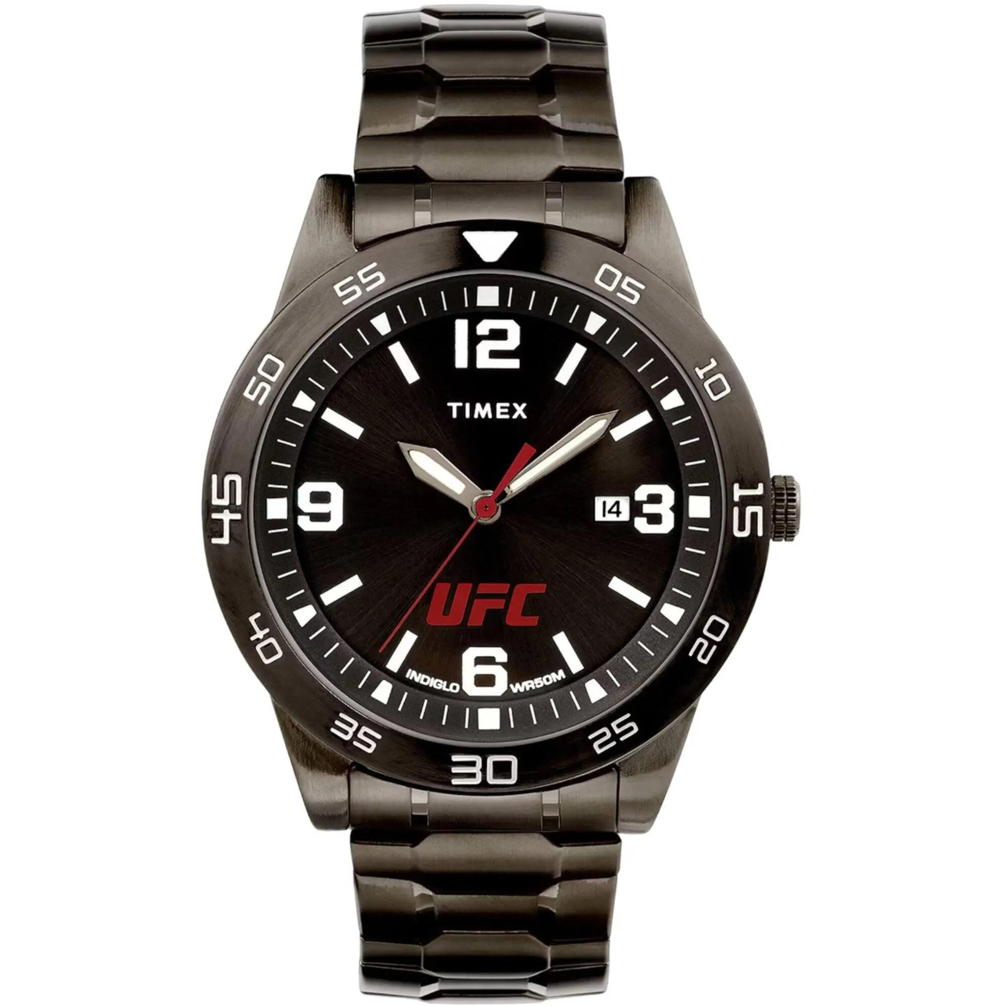 Timex Men's Watch - UFC Legend Black Dial Quartz Gunmetal Steel Bracelet | TW2V56200JT Timex Watches