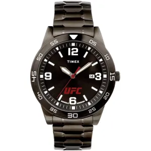 Timex Men's Watch - UFC Legend Black Dial Quartz Gunmetal Steel Bracelet | TW2V56200JT Timex Watches