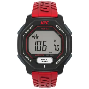 Timex Men's Watch - UFC Spark Heart Rate Digital Dial Red Resin Strap | TW2V84000 Timex Watches