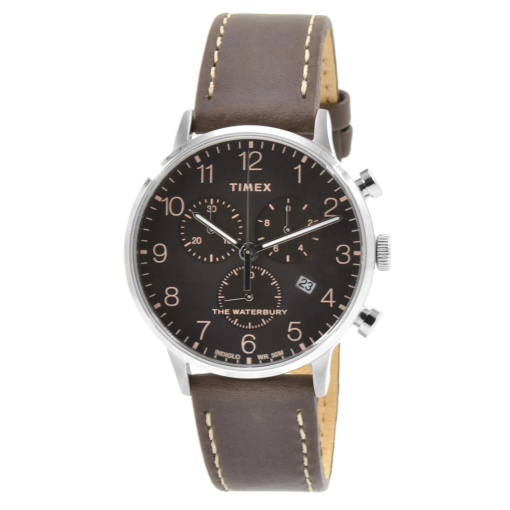 Timex Men's Watch - Waterbury Chronograph Date Display Black Dial Strap | TW2T28200VQ Timex Watches