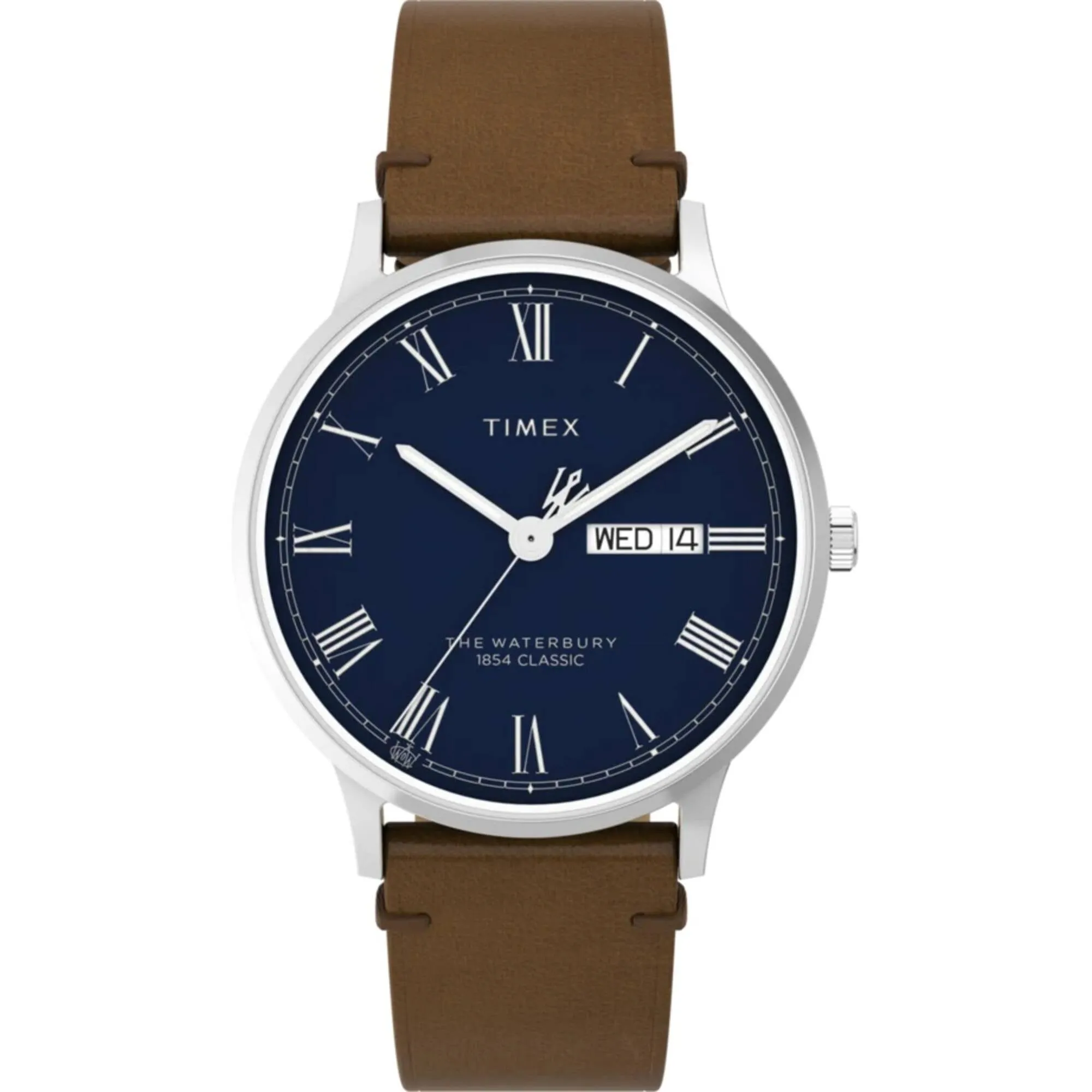 Timex Men's Watch - Waterbury Classic Blue Dial Brown Leather Strap | TW2W14900VQ Timex Watches