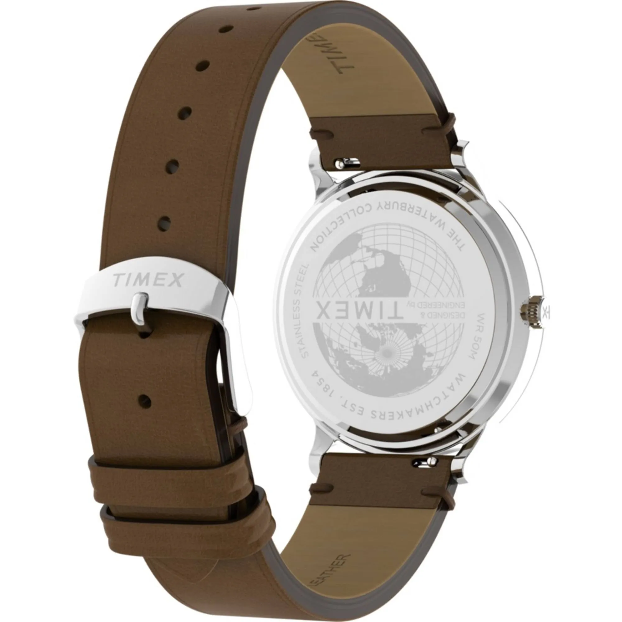 Timex Men's Watch - Waterbury Classic Blue Dial Brown Leather Strap | TW2W14900VQ Timex Watches