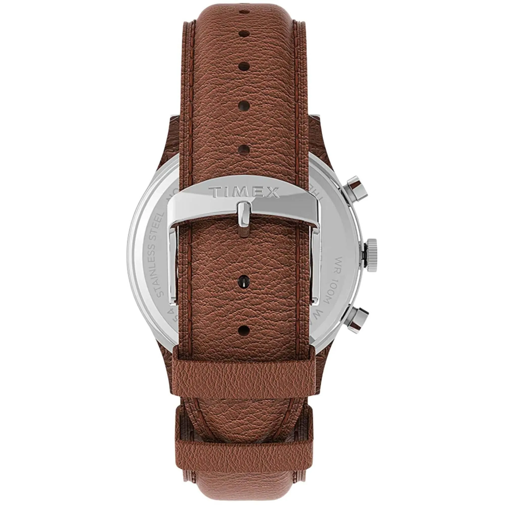 Timex Men's Watch - Waterbury Day-Date Dark Green Dial Brown Strap | TW2U90700VQ Timex Watches