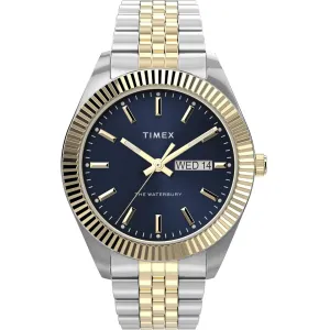 Timex Men's Watch - Waterbury Legacy Blue Dial Two Tone Steel Quartz | TW2V17500VQ Timex Watches