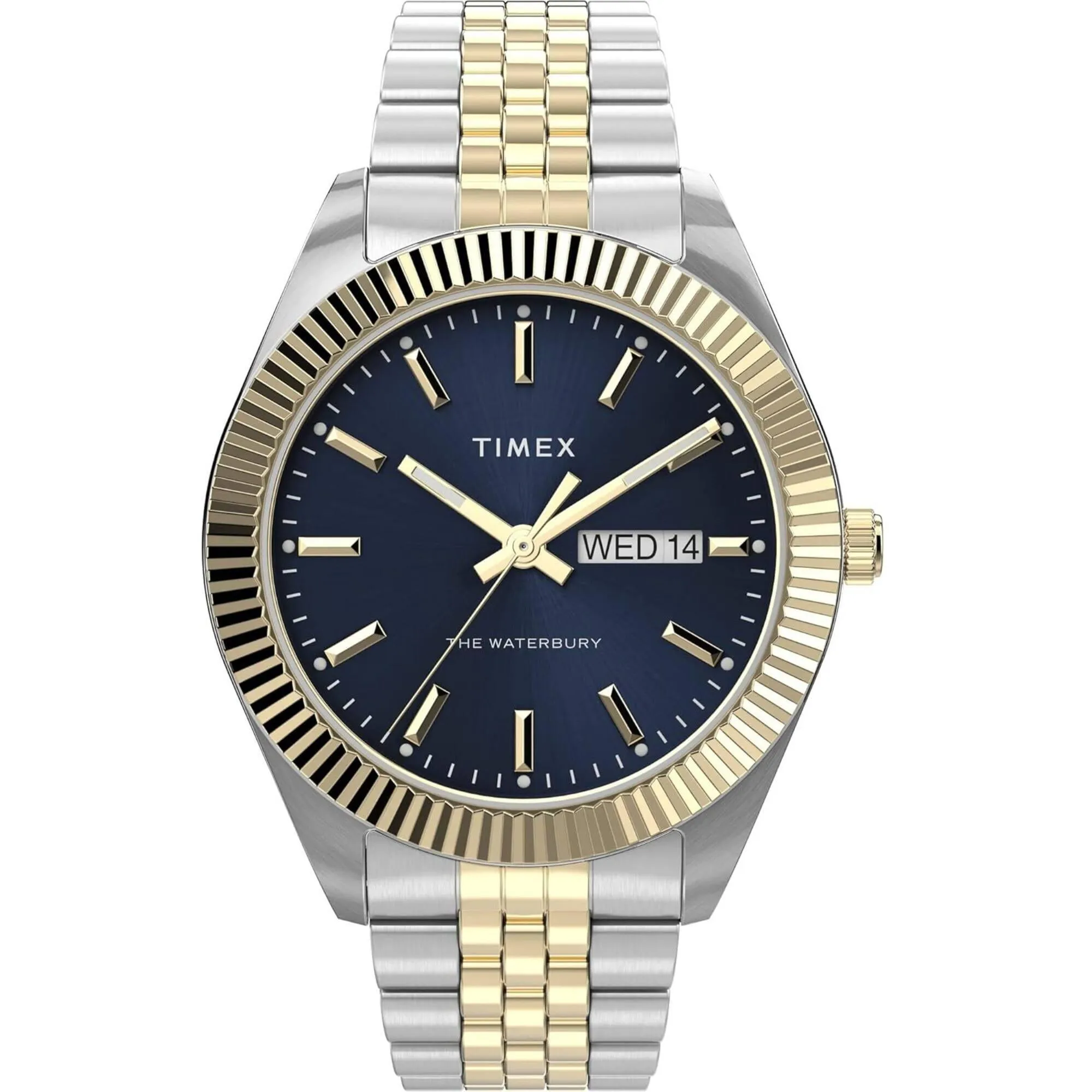Timex Men's Watch - Waterbury Legacy Blue Dial Two Tone Steel Quartz | TW2V17500VQ Timex Watches
