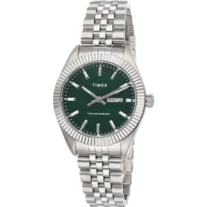 Timex Men's Watch - Waterbury Legacy Green Dial Stainless Steel Bracelet | TW2V18100VQ Timex Watches