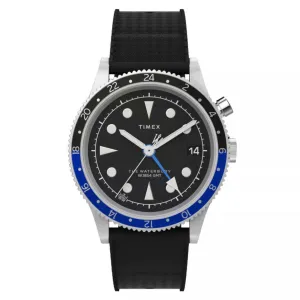 Timex Men's Watch - Waterbury Quartz Black Dial Synthetic Rubber Strap | TW2W22600VQ Timex Watches