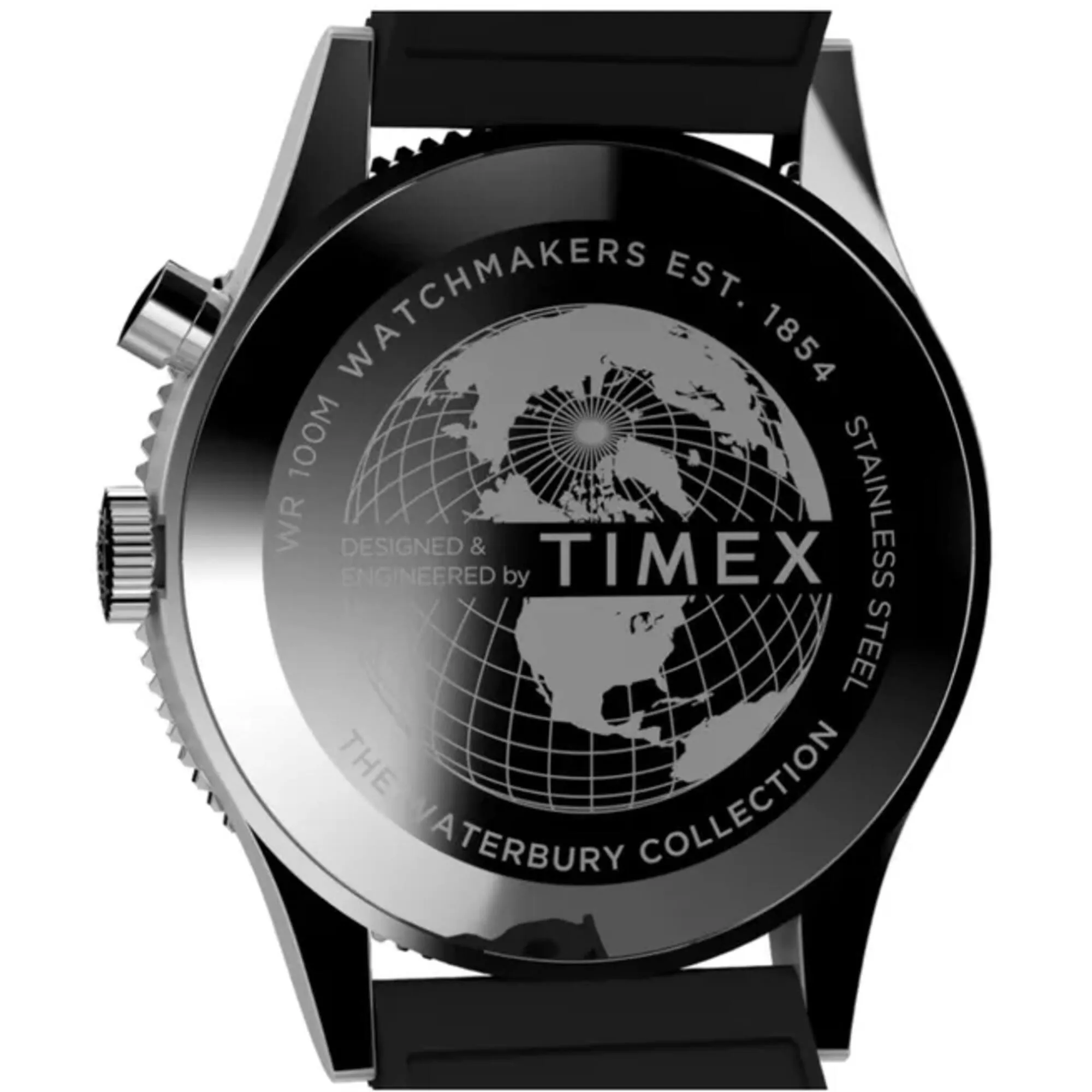 Timex Men's Watch - Waterbury Quartz Black Dial Synthetic Rubber Strap | TW2W22600VQ Timex Watches