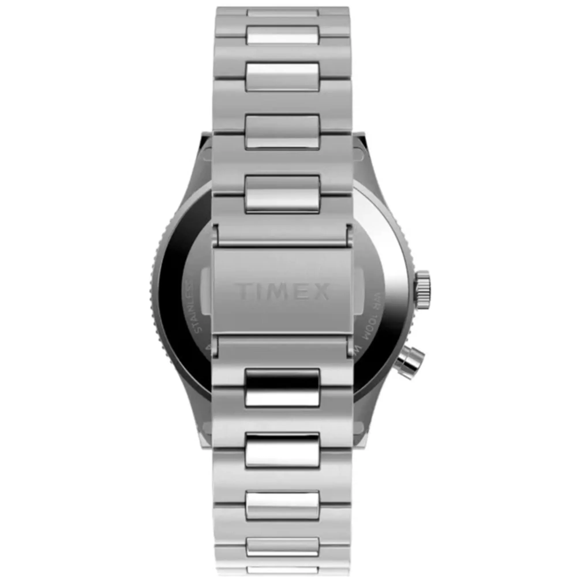 Timex Men's Watch - Waterbury Quartz GMT Black Dial Silver Tone Bracelet | TW2W22700VQ Timex Watches